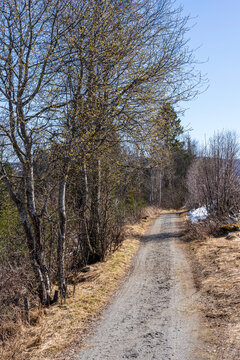 Ovrenvegen Road of Toten, Norway, in April.