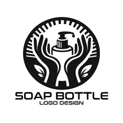 Soap Bottle Vector Logo Design