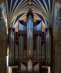 Church organ of The thistle chapel in St Giles' Cathedral or the High Kirk. The most important...
