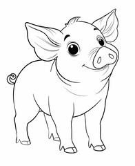 Naklejka premium happy pig smile coloring