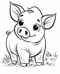 happy pig smile coloring