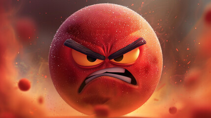 Angry Emoji An angry emoji with furrowed brows and a red face expressing frustration annoyance or rage in response to a perceived injustice or irritation.