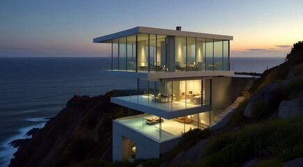 glasshouse on the cliff a minimalist glass house perch