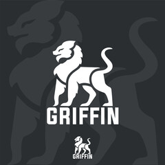 Abstract griffin mythical logo design vector