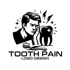 Tooth Pain Vector Logo Design
