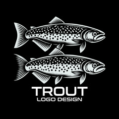 Trout Fish Vector Logo Design