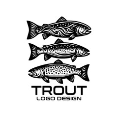 Trout Fish Vector Logo Design