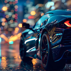 A Night Odyssey With a Sleek and Luxurious Contemporary Sports Car