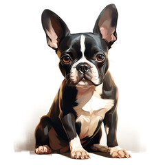 Fototapeta premium clipart boston terrier sitting сreated with Generative Ai