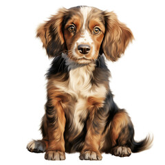 Fototapeta premium clipart brittany sitting сreated with Generative Ai