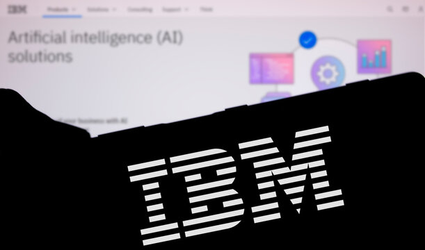 Dhaka, Bangladesh- 24 Apr 2024: IBM logo is displayed on smartphone.