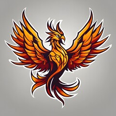 Phoenix Mascot Logo, Phoenix Bird Mascot Logo, Phoenix Logo Design, Bird Logo Illustration, Animals Mascot Logo Design, Gaming Logo, Esports logo, AI Generative