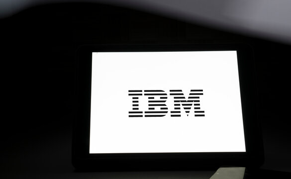 Dhaka, Bangladesh- 24 Apr 2024: IBM logo is displayed on ipad.