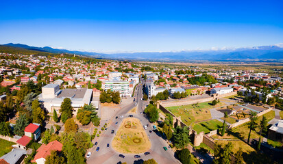 Batonis Tsikhe Fortress aerial view, Telavi - Powered by Adobe