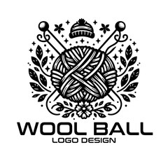 Naklejka premium Wool Ball Vector Logo Design