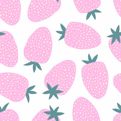 Seamless pattern with Strawberry. Modern abstract design for wrapping paper, cover, fabric, wallpaper. - 793841146
