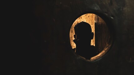 Captivating Macro Shot of Dark Secrets Through Keyhole. - obrazy, fototapety, plakaty