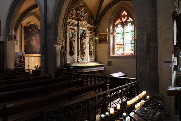 L'église Saint Mathieu, village de Salers, département du Cantal, France