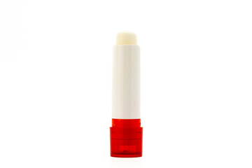 Lip Balm isolated on white background. Side view, close-up.