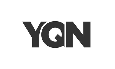 YQN logo design template with strong and modern bold text. Initial based vector logotype featuring simple and minimal typography. Trendy company identity.