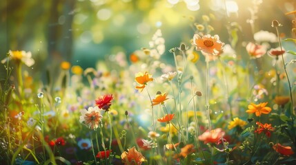 Obraz na płótnie Canvas Sunny garden blooms