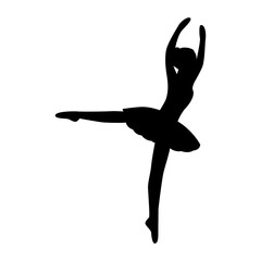 Vector illustration of ballerina silhouette on transparent background © NAVIN