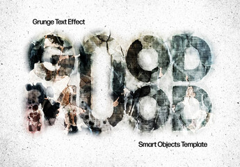 Grunge Distortion Text And Logo Mockup - obrazy, fototapety, plakaty