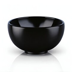 Black Ceramic bowl mockup, isolated in white background