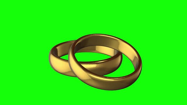 golden wedding rings green screen