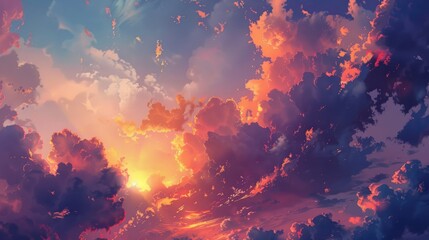 Attractive clouds during sunset
