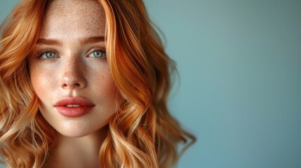 Fototapeta premium trendy women's hair styling blonde large curls. peach fuzz color, girl in profile with professional hair styling, back view