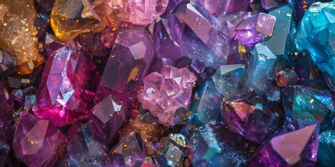 Vibrant Crystalline Mineral Formation Background