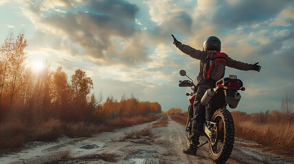 Naklejka premium Adventurous French bikers,generative ai