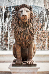 Lion statue fountain, Macedonia Square, Skopje