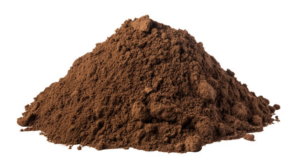 Soil dirt pile isolated transparent background. 

