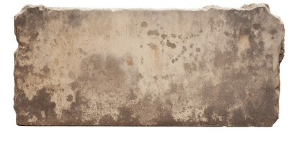 Old stone sign plate with empty copyspace on transparent background.
