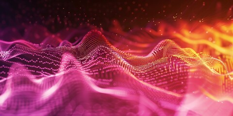 Dynamic Sound Wave Visualization with Vibrant Energy Flow - obrazy, fototapety, plakaty