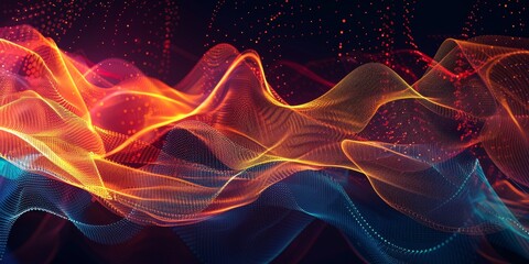 Dynamic Sound Wave Visualization with Vibrant Energy Flow
