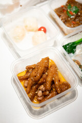 dim sum in takeout containers