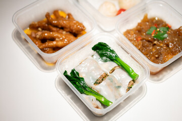 dim sum in takeout containers