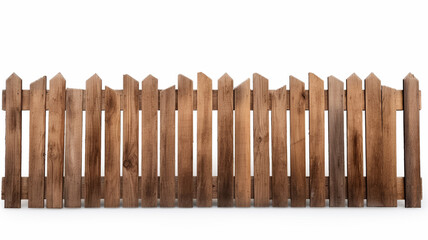 Wooden Fence on white background.
