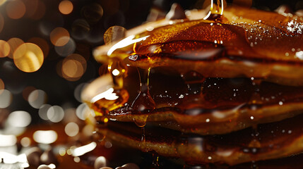 Fototapeta na wymiar Stack of chocolate chip pancakes