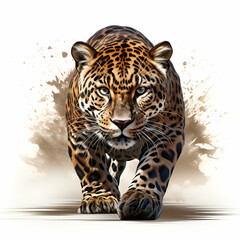 Obraz premium Leopard Panthera on a white background 3D render