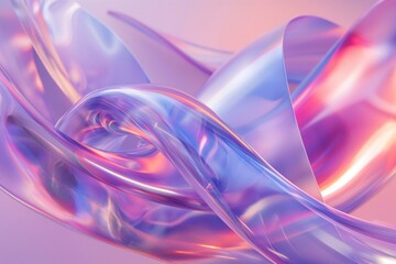 Artistic Digital Rendering of Smooth Intertwining Pastel Waves on Pink Background