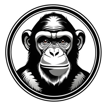 Chimpanzee Mascot Logo, Chimpanzee Esports logo, Chimpanzee Logo Design, Chimpanzee Gaming logo, Animal Mascot Logo Illustration, Animal Gaming Logo, AI Generative