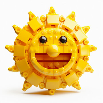Sun lego figure version on white bg