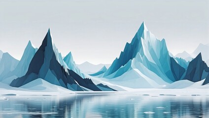 Minimalist Abstract Arctic Wallpaper Background in Winter Hues