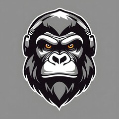 Gorilla Mascot Logo, Gorilla Esports logo, Gorilla Logo Design, Gorilla Gaming logo, Animal Mascot Logo Illustration, Animal Logo, AI Generative