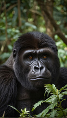 Fototapeta premium Close-up portrait of a gorilla