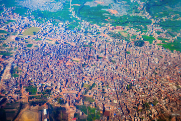 Kathmandu city aerial panoramic view, Nepal
